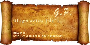 Gligorovics Pál névjegykártya